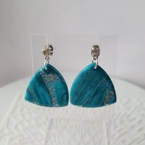 Elegant Turquoise and Silver Drop Earrings